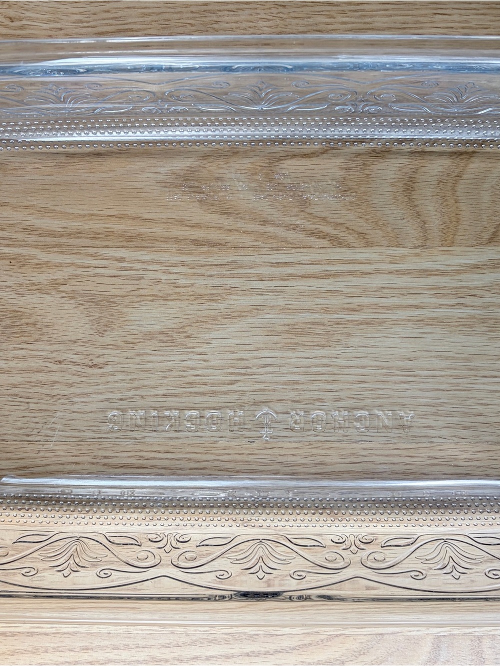 Anchor Hocking Clear Embossed Glass Serving Platter